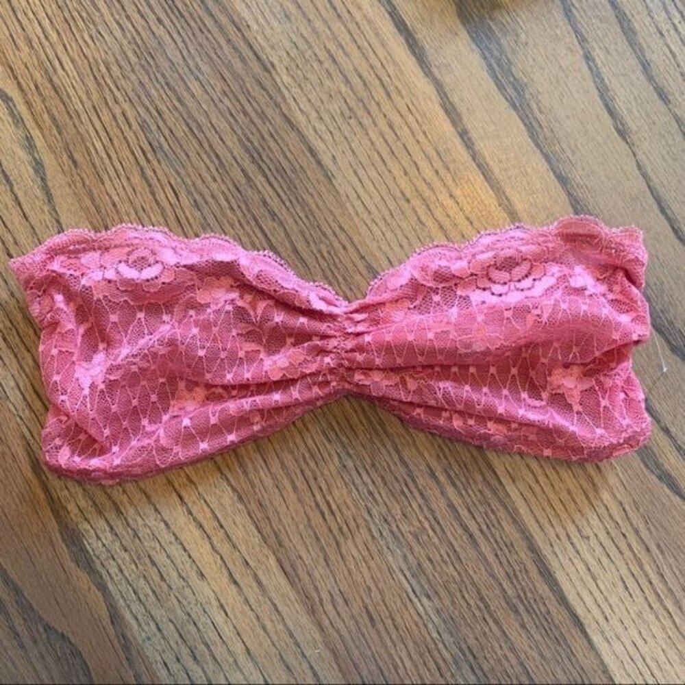 Intimately Free People Essential Lace Bandeau Size Small Peony Pink Mauve New - Picture 2 of 7